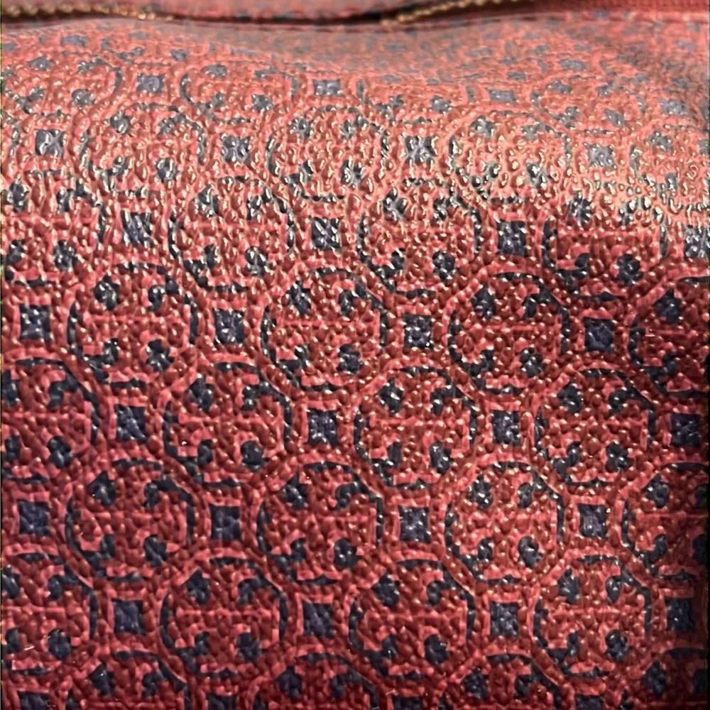 Tory Burch Doctor Bag Logo Pattern Burgundy